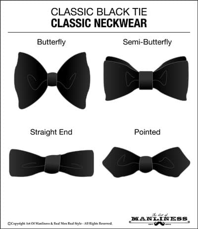 Classic black tie bowtie neckwear.