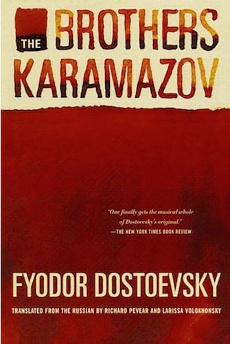 The Brothers Karamazov by Fyodor Dostoevsky, book cover.
