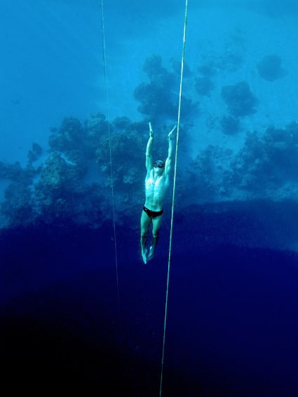 Deep sea free diver.
