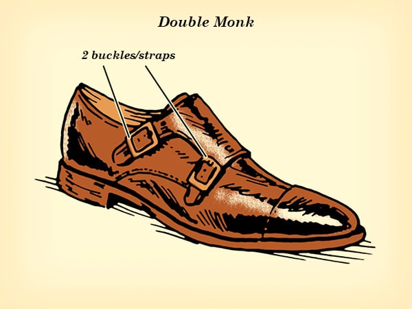 Double Monk strap dress shoe illustration.