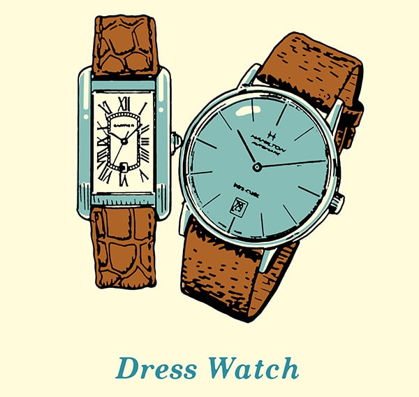 2 types of Dress Watch illustration.