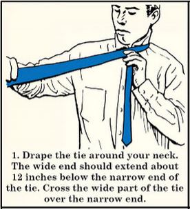 half windsor necktie knot how to start