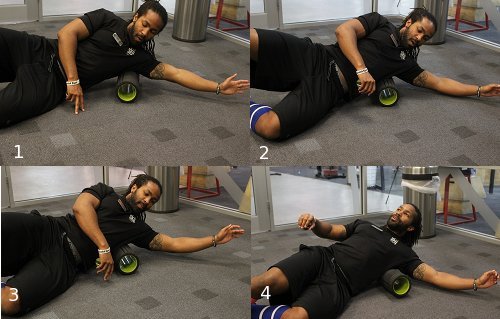 Foam roller exercises for lasts side of body.