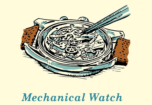 Watch Mechanical illustration.