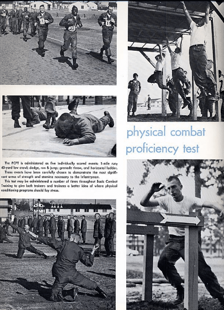 Vintage military photo physical combat proficiency test.